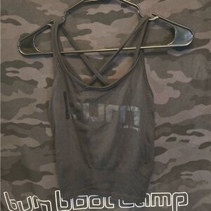 Women's Black Crisscross Strappy Crop Tank Top